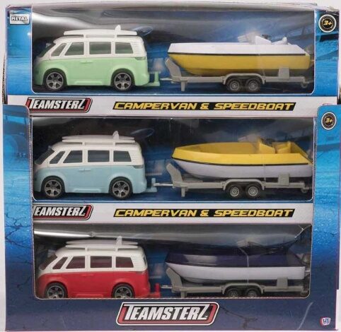 Camper Van & Speedboat Model Set